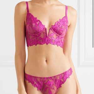 FLEUR DU MAL Lily Underwired Bra In deep fushia